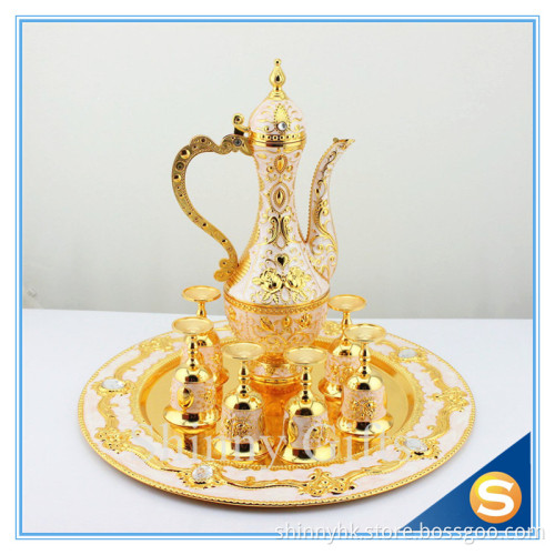 Metal Enamel Wine set Modern Home Decoration Rose Design